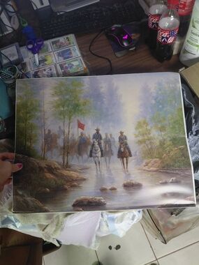 framed art print depicts a Civil War scene titled "The Hope of the Confederacy"